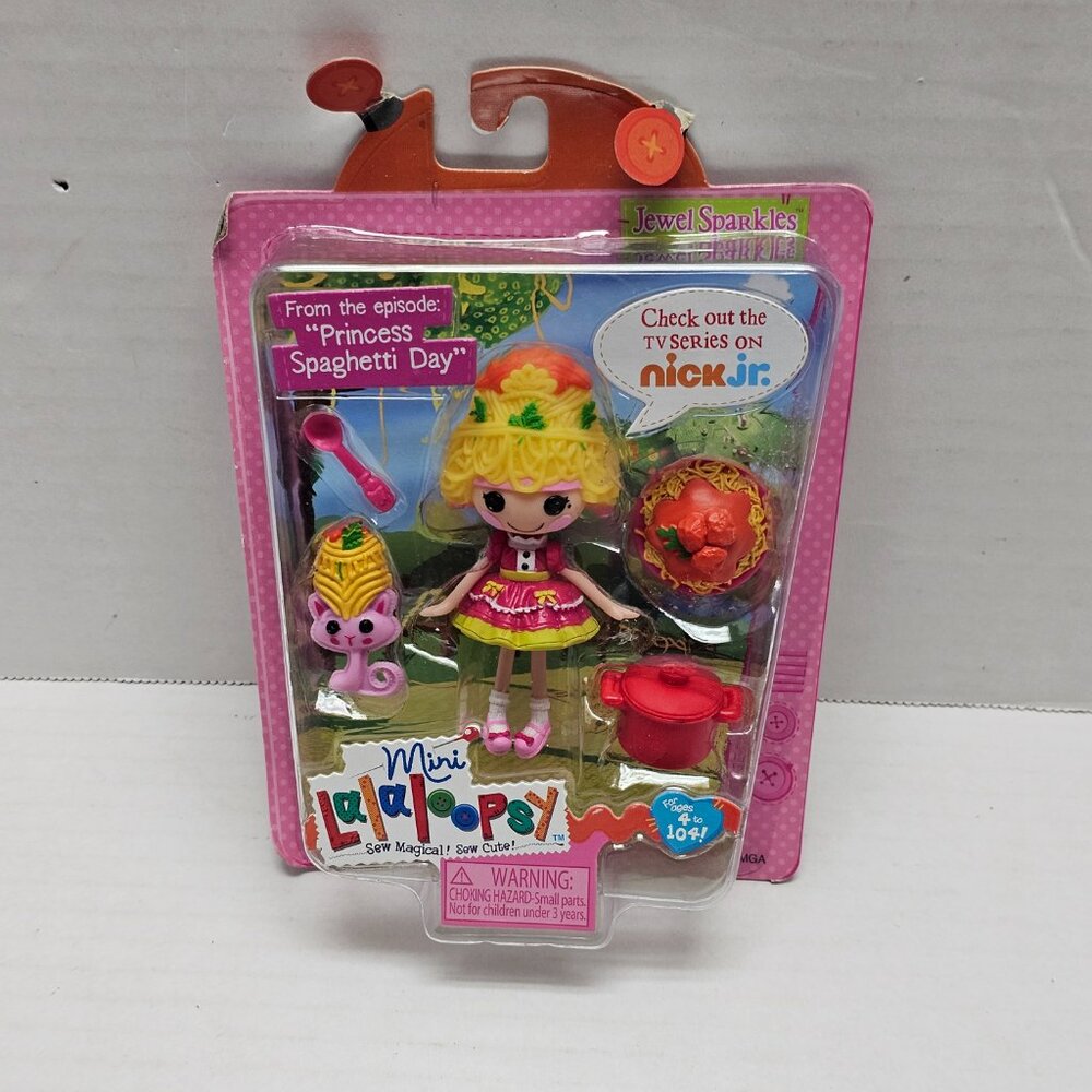 New Mini Lalaloopsy Lil Jewel Sparkles Princess Spaghetti Day nick JR Pet Doll
